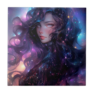 Anime Girl made of Stars Kakelplatta