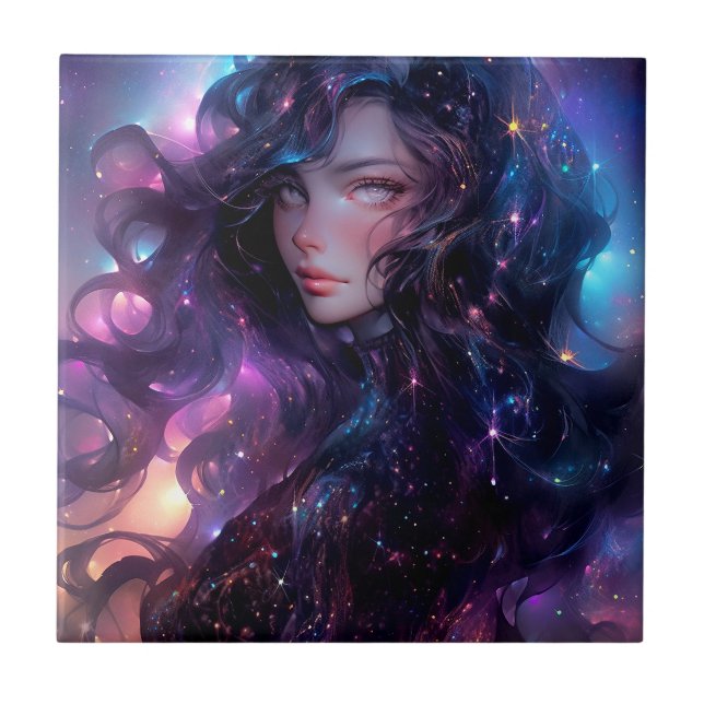 Anime Girl made of Stars Kakelplatta (Framsidan)