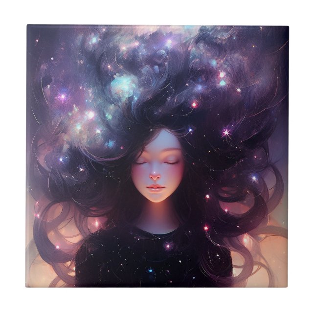 Anime Girl made of Stars Kakelplatta (Framsidan)