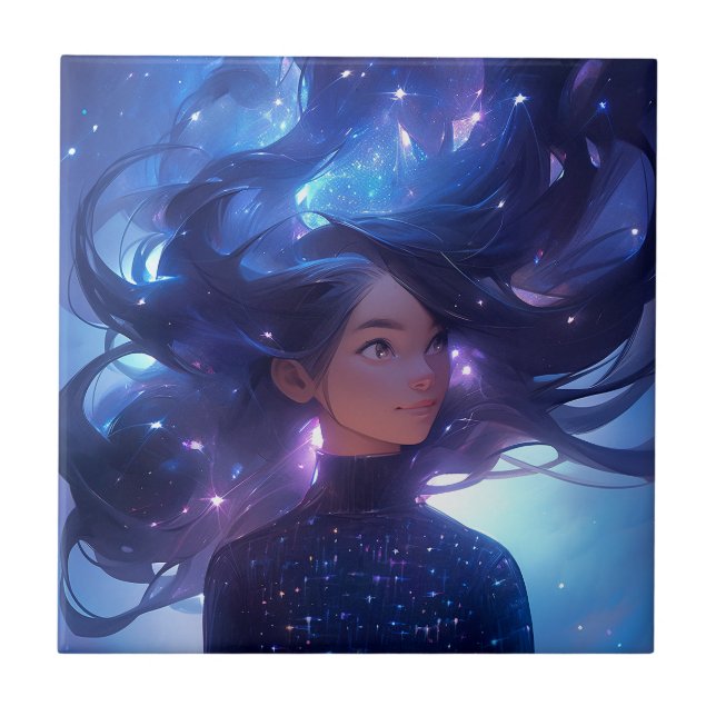 Anime Girl made of Stars Kakelplatta (Framsidan)