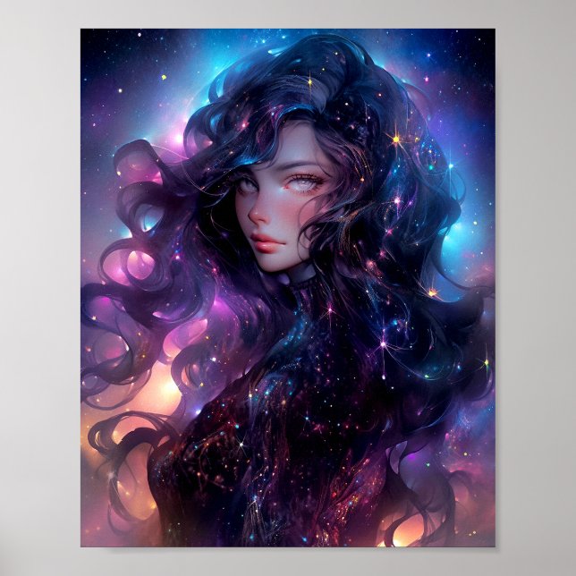 Anime Girl made of Stars Poster (Framsidan)