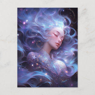 Anime Girl made of Stars Vykort