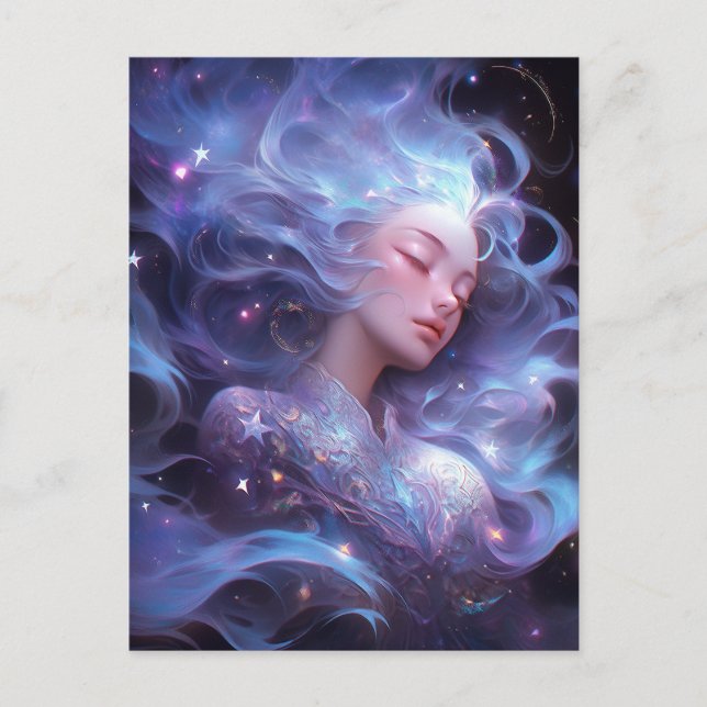 Anime Girl made of Stars Vykort (Framsida)