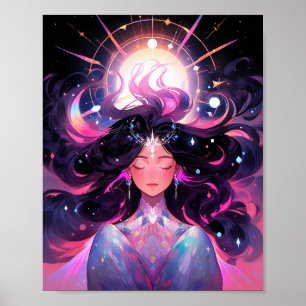 Anime Girl Magic Princess Poster
