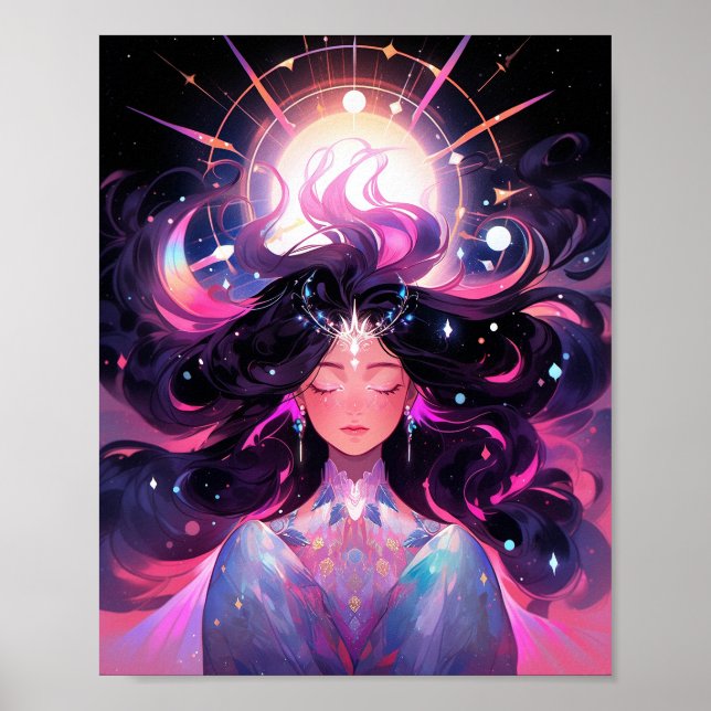 Anime Girl Magic Princess Poster (Framsidan)