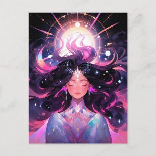 Anime Girl Magic Princess Vykort