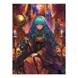 Anime Girl Magician Fantasy Fototryck