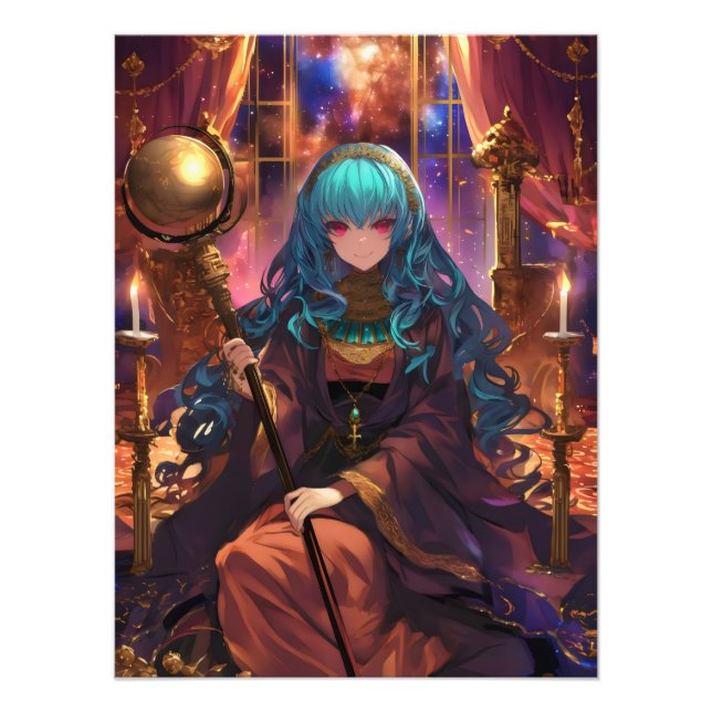 Anime Girl Magician Fantasy Fototryck (Framsidan)