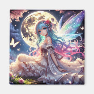 Anime Girl Måne Fairy Princess i Garden Magnet