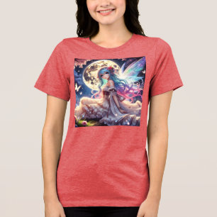 Anime Girl Måne Fairy Princess i Garden T Shirt