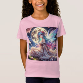 Anime Girl Måne Fairy Princess i Garden T Shirt