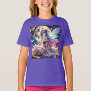 Anime Girl Måne Fairy Princess i Garden T Shirt