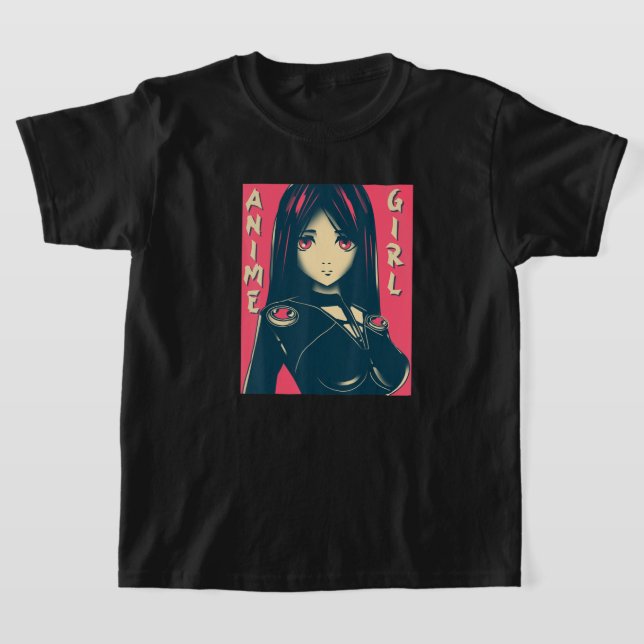 Anime Girl Manga Otaku Kawaii Anime Clothing Goth T Shirt (Laydown)