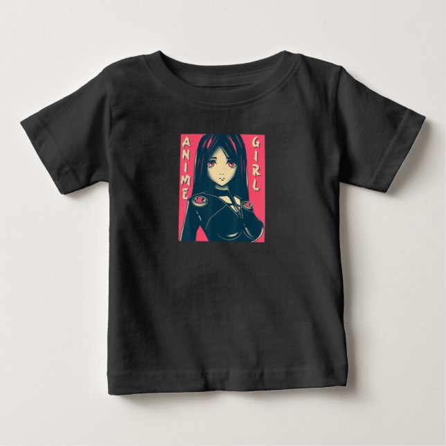 Anime Girl Manga Otaku Kawaii Anime Clothing Goth T Shirt (Framsida)