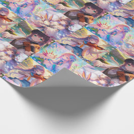 Anime Girl med Axolotls spelar en violin Presentpapper