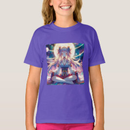 Anime Girl Meditating Andlig T Shirt