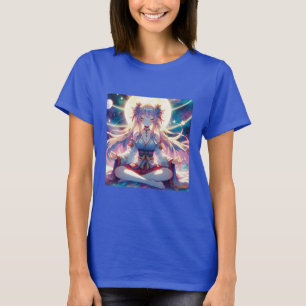 Anime Girl Meditating Andlig T Shirt