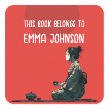 Anime Girl Namn Sticker | Bakåtriktad skoletikett