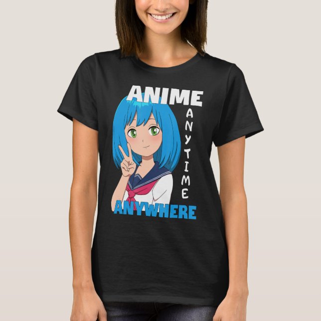Anime Girl när som helst T Shirt (Framsida)