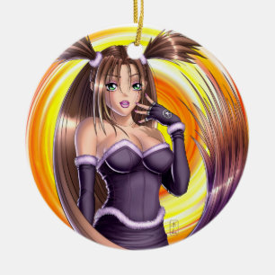Anime Girl - Nikki Julgransprydnad Keramik