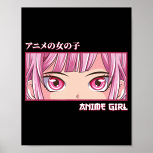 Anime Girl Öga Japanskt Art Aesthetic Anime Poster