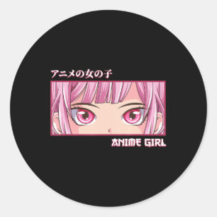 Anime Girl Öga Japanskt Art Aesthetic Anime Runt Klistermärke