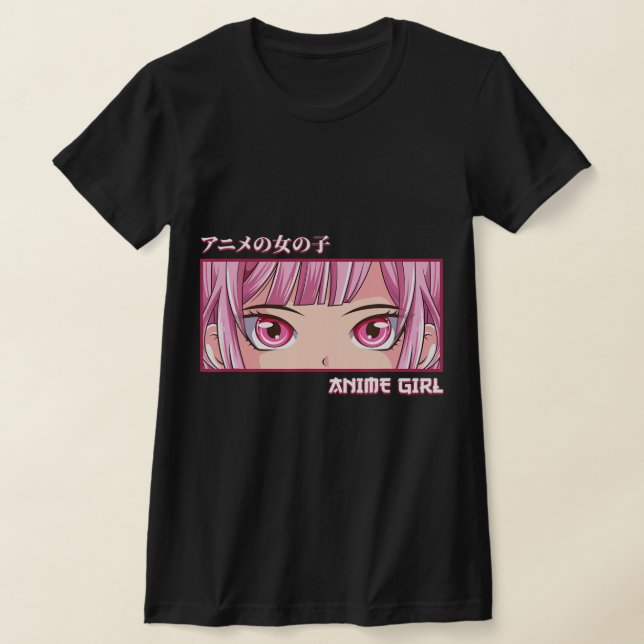 Anime Girl Öga Japanskt Art Aesthetic Anime T Shirt (Laydown)