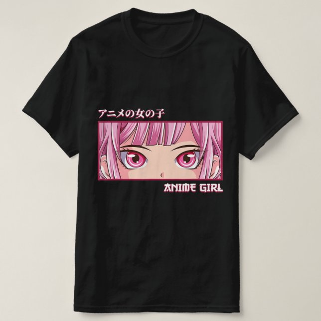 Anime Girl Öga Japanskt Art Aesthetic Anime T Shirt (Design framsida)