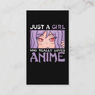 Anime Girl Otaku Kids Japansk Tecknad Manga Fläkt Visitkort