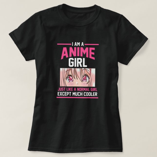 Anime Girl Otaku T Shirt (Design framsida)