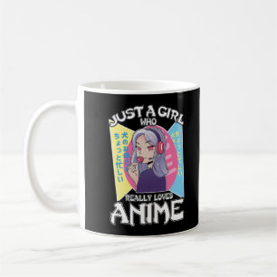 Anime Girl Otaku Tonåring japansk Manga Tecknad F Kaffemugg