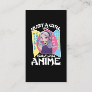 Anime Girl Otaku Tonåring japansk Manga Tecknad F Visitkort