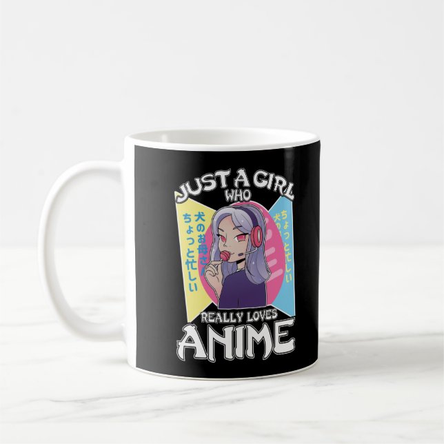 Anime Girl Otaku Tonåring japansk Manga Tecknad Fl Kaffemugg (Vänster)