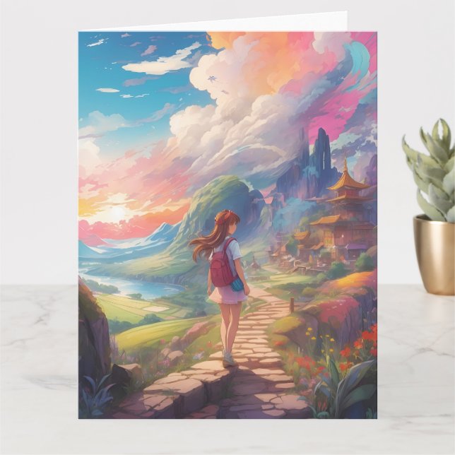 Anime Girl på Journey Kort (Liten växt)