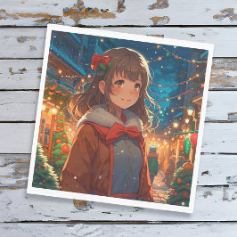Anime Girl på jul eller Nyårsafton Pappersservett