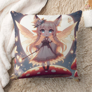 Anime Girl Pixie Hippie Måne Fairy Kudde