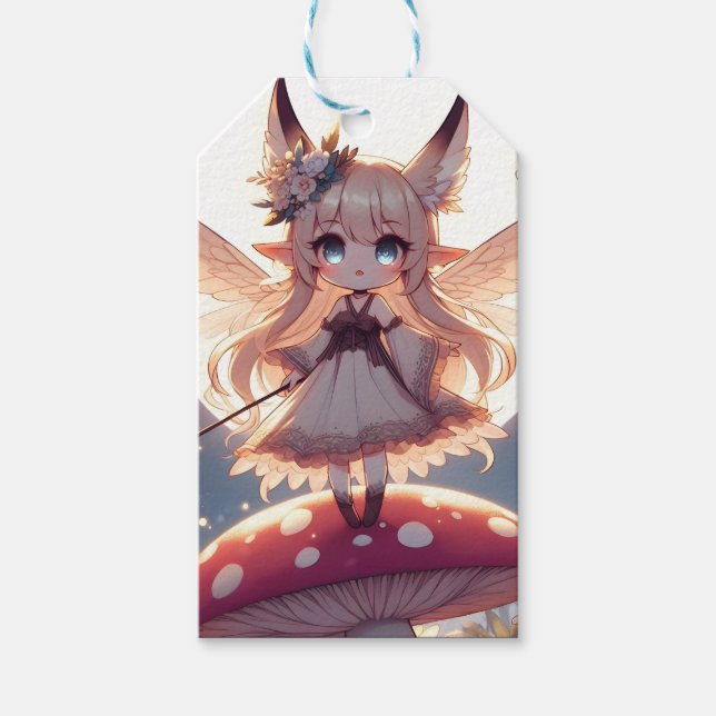 Anime Girl Pixie Hippie Måne Fairy Presentetikett (Framsidan)