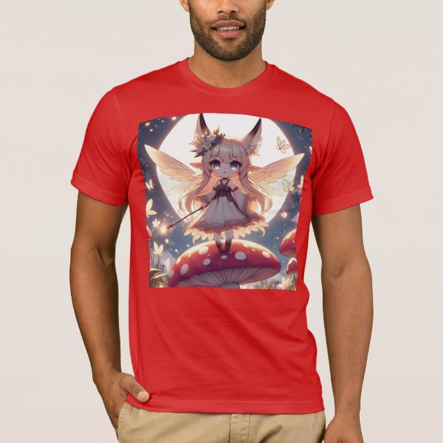Anime Girl Pixie Hippie Måne Fairy T Shirt (Framsida)