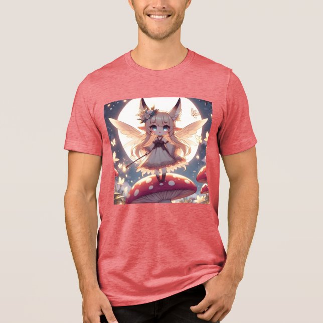 Anime Girl Pixie Hippie Måne Fairy T Shirt (Framsida)