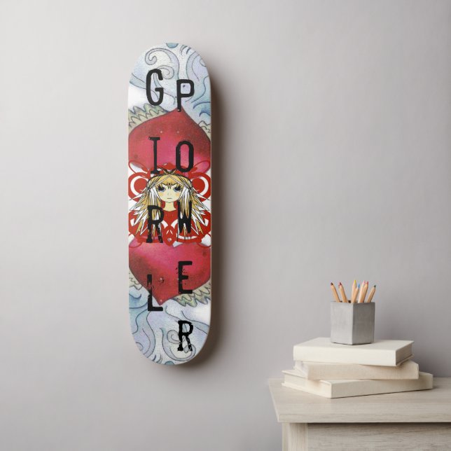Anime Girl Power Skateboard Bräda 20,5 Cm (Väggkonst)