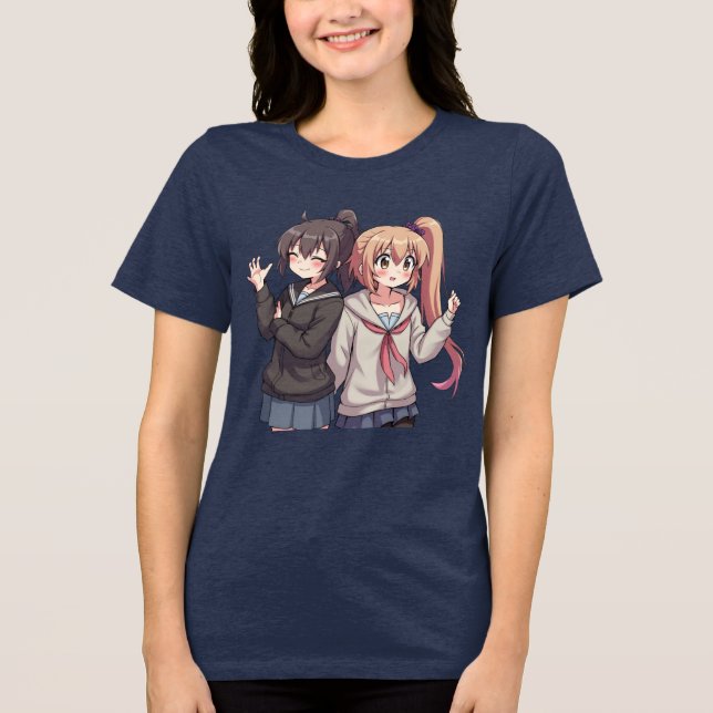 Anime Girl Power T-Shirt (Framsida)