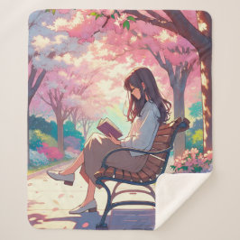 Anime Girl Reading in the Park