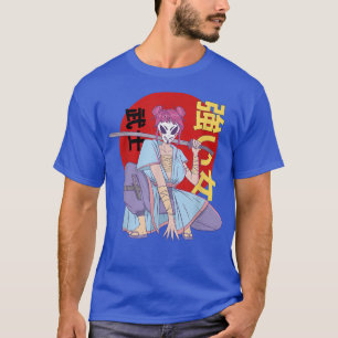 Anime Girl Samurai Mask Japansk Art Aesthetic Ota T Shirt