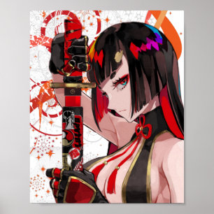 Anime Girl Samurai Poster