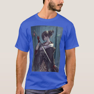 Anime Girl Samurai Waifu Aesthetic Japan Otaku T Shirt