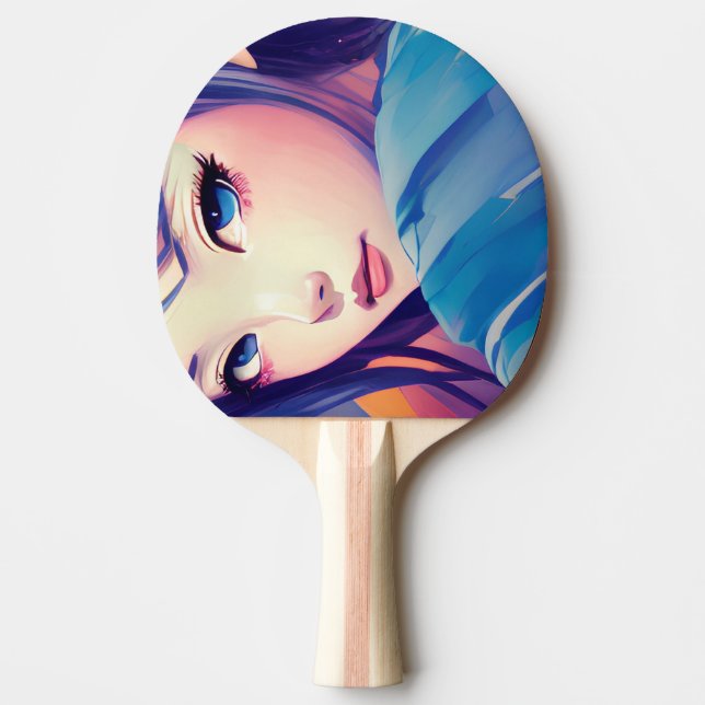 Anime girl skateboard Ai Pingisracket (Framsidan)