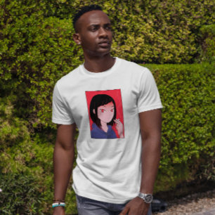 Anime Girl Smoking Porträtt T Shirt