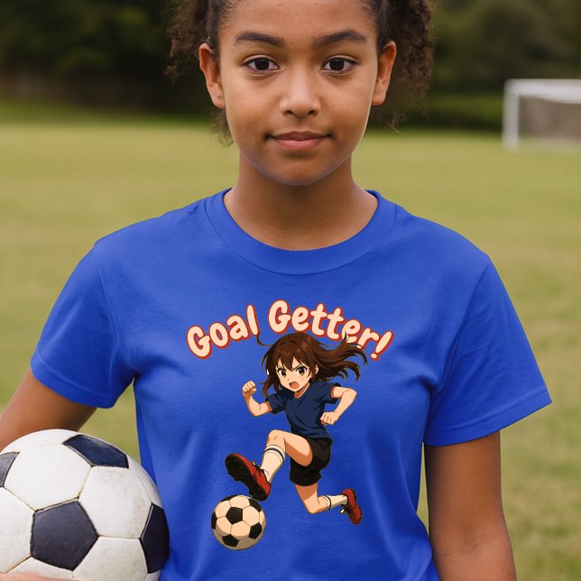 Anime Girl Soccer Player Goal Getter T Shirt (Skapare uppladdad)