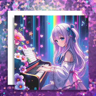 Anime Girl Spela Piano