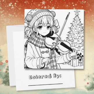 Anime Girl spelar Viola Julfärg Page